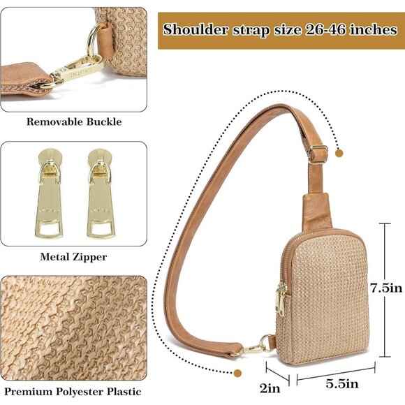 Versatile Faux Raffia Women’s Sling Bag - Perfect Companion for Every Adventure - Picture 3 of 7